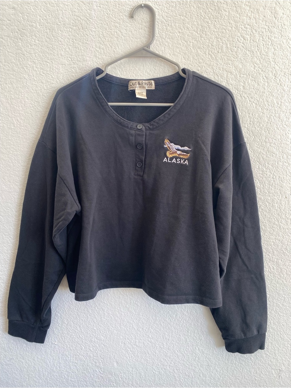 Alaska Embroidered Cropped Sweatshirt